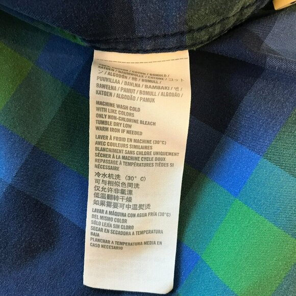 Abercrombie & Fitch Men's Long Sleeve Muscle Shirt Size Small Blue Green Plaid - Picture 11 of 15